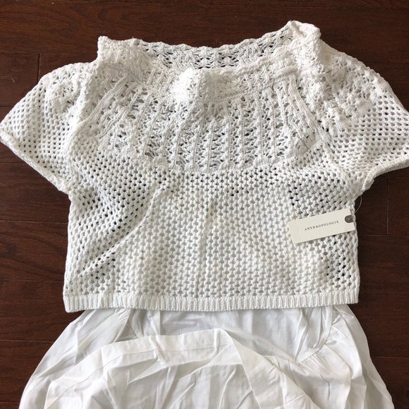Anthropologie MEADOW CROCHET BABYDOLL TOP S - Picture 4 of 13